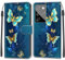 Handyhülle für Samsung Galaxy S21 Ultra Hülle, Premium Leder Flip Klappbare Stoßfeste Magnetische [Standfunktion] [Kartenfächern] Schutzhülle Tasche - Schmetterling