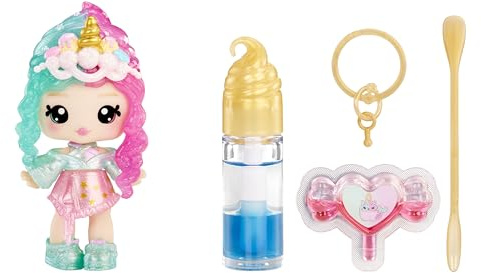 Yummiland Lip Gloss Doll: Mystery Color Change - Phoebe Frappe - Enthält 1 Puppe, DIY-Lipgloss + Abnehmbaren Schlüsselanhänger, Kosmetik-Spiel, Sammlerstück, Geeignet für Kinder ab 4 Jahren