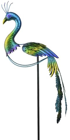 Red Carpet Studios Balancer für den Außenbereich, kinetischer Gartenstab, 123,2 cm hoch, Pfau