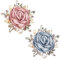 CHROMACRAFT 2 Pièces Broche Fleur en Cristal, Broche Fleur en Tissu, Broche Femme, Broche Rose Élée, Épingle De Robe Exquise, Broche De Robe, Épingle D'Accessoire De Mode