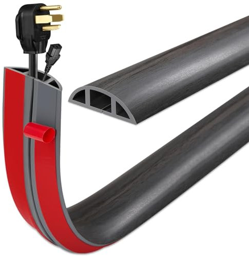 INMOZATA 3M Cable Cover Self-Adhesive Flexible PVC Cable Protector Wire Covers for Cables,Protect Cables and Prevent Trip Hazards Suitable for Home Office Warehouse Garages (Dark Brown Wood Grain)