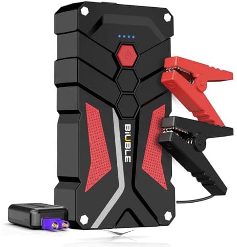 BIUBLE Jump Starter 5000A Car Battery Booster Jump Starter 12V Portable Power Pack (up to 7.0L Gas or 5.5L Diesel Engine), Car Starter Power Bank with LED Flashlight,Force Start