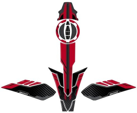 UPIKIT Kit de calcomanías Kit De Calcomanías Protectoras para Tanque De Combustible De Motocicleta para Kawasaki Z900 Z 900 2023 2024, Accesorios Adhesivos(Rojo,X-5)