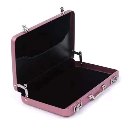 QAUUCP Visitenkartenetui Aluminium Legierung Visitenkarte Halter Männer Frauen Kreditkarte Fall Tragbare Koffer Karte Box Karte Brieftasche Hülse Schmuck Fall FüR MäNner & Frauen(Pink)