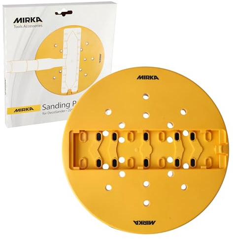 Mirka Schleifteller DecoSander Ø 225 mm Klett Sanding Pad | Mirka Schleifpad mit Klett für Trockenbau und Detailarbeiten optimiert für glattes Wand- und Deckenfinish am DecoSander