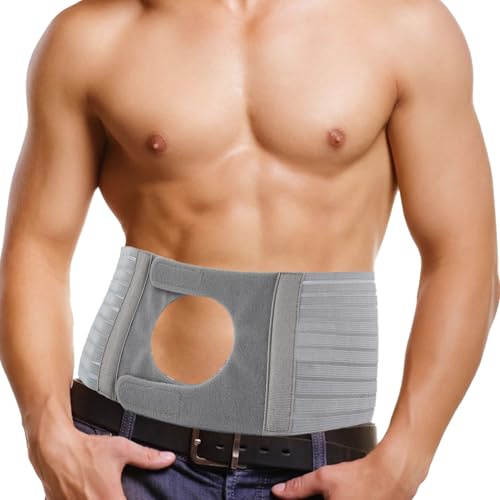 JLFDLLYYZQ 1 PCS Fascia Per Stomia Da Uomo E Donna, Cintura Per Stomia Larga 13 cm, Grigia Cintura Addominale Post Colostomia Per Prevenire L'ernia Parastomale, XL