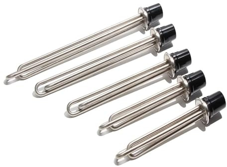 CSFFA G1 Thread Tri Clamps Water Heating Element 1500W 2500W 4500W 5500W 50.5mm Flange Heater Pipe 2 Phases 304SUS(220V 4.5KW 320mm)