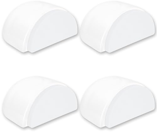 Topes Para Puertas Suelo - Pack 4 Topes Blancos Adhesivos Antigolpes - Tope Puerta - Door Stop Para Hogar, Oficina o Entrada - Diseño Elegante Que Protegen Paredes y Evitan Golpes - Door Stopper