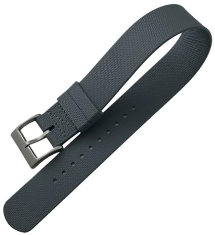 SRTYDCUR 19 mm 20 FKM-Fluorkautschuk-Uhrenarmband, kompatibel mit Tudor, IWC, SEIKO, Omega 007, NATO, langes, weiches Gummi-Silikon-Uhrenarmband(Gray,20mm)