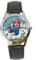 TAPORT® Unisex Uhr Analog Quarzwerk mit Leder Armband Mario Rund Schwarz