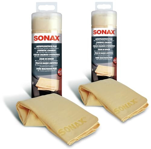 2x SONAX AUTOPFLEGETUCH PLUS AUTO PFLEGETUCH PFLEGE TUCH FENSTERLEDER REINIGUNG