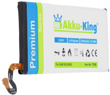 Akku-King Akku kompatibel mit Samsung EB-BG950ABE - Li-Polymer 3200mAh - für Galaxy S8, Dream 2, SC-02J, SGH-N171, SM-G9500, SM-G9508