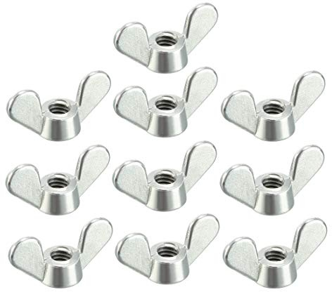 sourcing map M4 Wing Nuts Zinc Plated Fasteners Parts Screws Cymbals Butterfly Nut Silver Tone 10pcs