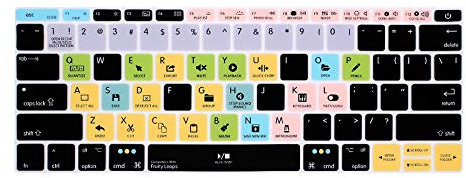 HRH Fruity Loops FL Studio Hotkey Silikon-Tastaturabdeckung für MacBook Pro 13 Zoll A1708 A1988 No Touch Bar 2018 2017 2016 Release und 12 A1534 (2015) & A1931 (2018) USA Layout Schutzhülle