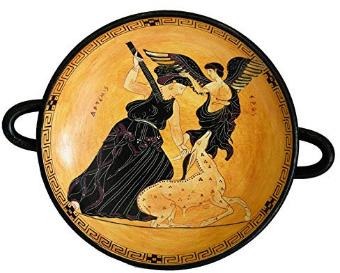 Talos Artifacts Göttin der Jagd Artemis und Eros - God of Love schwarz kleine Figur Kylix