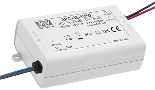 WITTKOWARE APC-35-700 CC LED-Treiber mit Anschlussleitungen, Ausgangstrom konstant 700mA (15~50V/DC), 35W