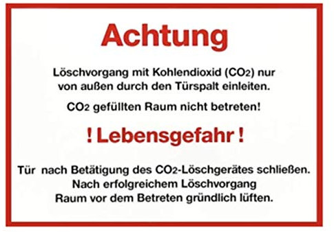 MBS-FIRE - Brandschutzfachhandel Aufkleber CO2 Löschanlage Kohlendioxid Lebensgefahr Hinweisschild von MBS-FIRE