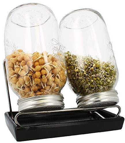 Eschenfelder Sprossengläser System II 1500ml anthrazit | Edelstahl | Herstellung in Deutschland | Keimsaaten