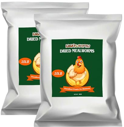 LuckyQworms 20lb Dried Mealworms for Chickens Duck High Protein Birds Treat