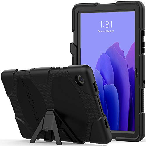 TECHGEAR G-SHOCK Case Fits Samsung Galaxy Tab A7 10.4 2022/2020 (SM-T500, T503, T505, T509) Tough Rugged HEAVY DUTY Armour Shockproof Impact Survival Stand Case, Kids Schools Workman Case - BLACK