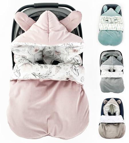 BABYFUßSACK für Babyschale Frühling Herbst Übergang warm mit Füllung, Einschlagdecke Fußsack Schlafsack Baby Kinderwagen Bett Wiege GANZJÄHRIG