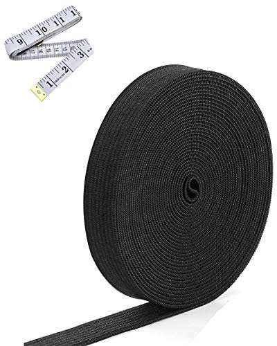 Cloaacsois 5M Weiß/Schwarz Gummiband Elastisches Band Elastische Schnur Gummibänder für Nähen und Haushalt DIY Handwerk 50mm breit (Schwarz, 5MX50MM)