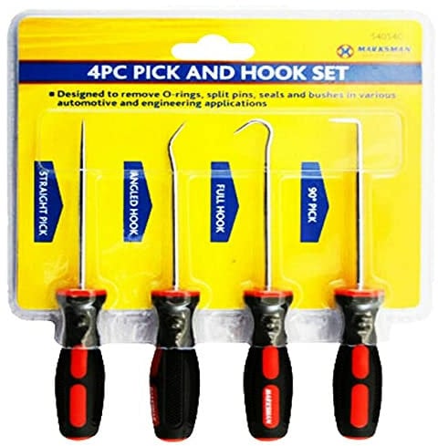 4 x Marksman Pick & Hook Probe Set O Ring Automotive Car Seal Remover Soft Anti Slip Grip Vehicle Garage Mechanic DIY Hand Tools UK Free P&P