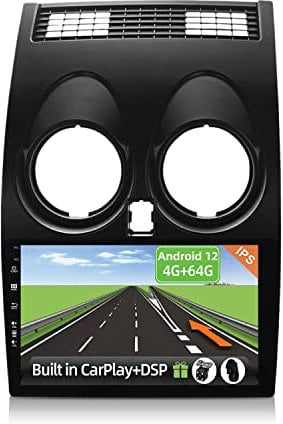YUNTX Android 12 2 Din Autoradio Adatto per Nissan Qashqai J10(2008-2014)-4G+64G-[Integrato CarPlay/Android auto/DSP]-8 Core-Gratuiti 4LED Camera-Supporto DAB/Controllo del Volante/360°Camera/BT 5.0