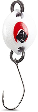 Iron Trout Button Spoon 1,8g - Forellenblinker, Sänger Farbe:Metallic Red/Green