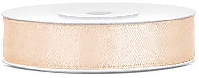 Satinband Polyester Schleifenband Seidenband Geschenkband 6/12/25/38/50/100 mm x 25 m (Größe 12mm x 25m - Farbe Creme)