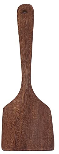 Cooking Spatula, Wooden Spoon Exquisite Workmanship Easy to Maintain with Hanging Hole for Kitchen Cooking for Gift(33.5CM Long Flat Shovel)