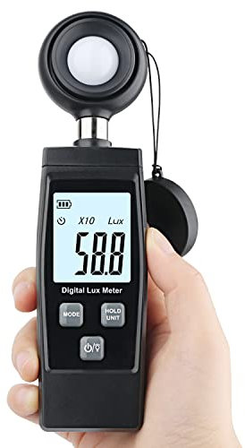 Light Meter, XRCLIF Handheld Lux Meter for Ambient Light Intensity Monitoring, Digital Photometer Range up to 200,000 Lux, Photo Illuminance Sensor with MAX/MIN Data Hold for Grow Plants Led