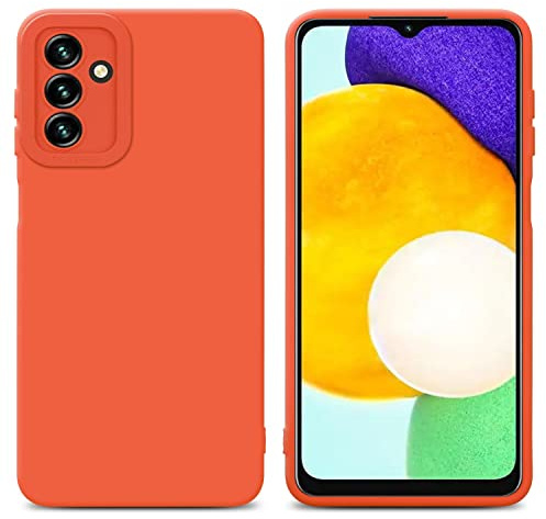 Cadorabo Hülle kompatibel mit Samsung Galaxy A13 5G Schutzhülle TPU Silikon Case Liquid Design mit Kameraschutz Slim Kratzfest Weiche Gummi mit Rundumschutz Case Hülle für Galaxy A13 5G in Orange