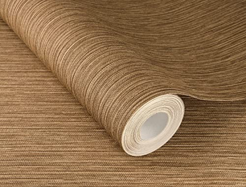 Rasch Tapete 537734 - Braune Vliestapete mit feiner Linien-Struktur, Kollektion Curiosity - 10,05m x 0,53m