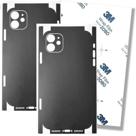 TF Skins Protector de pantalla para iPhone 11 (2 unidades) para la parte trasera y lateral en aspecto elegante, incluye protección de la cámara contra arañazos, color negro mate