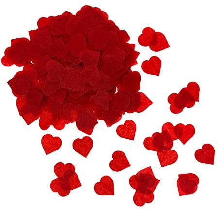Oblique Unique® Papier Herz Konfetti 1000 Stk. Herzen Tisch Streu Deko für Valentinstag Kinder Geburtstag Party Feier JGA Junggesellinnenabschied Hochzeit (Rot)