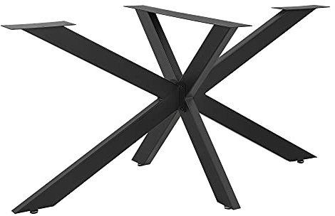 [en.casa] Tischgestell Oberau Tischbein Metallgestell Schwarz Tischkufen für Esstisch DIY Untergestell mit Bodenschoner 85 x 85 x 71 cm Kreuzgestell
