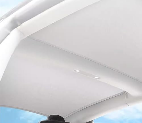 AUXIRACER Sonnenschutz Auto Sonnendach für Tesla Model Y, Faltbarer Sonnenschutz mit Aufbewahrungstasche Autofenster Sonnenschirme Glas Dach Sonnenschutz für Tesla Model Y (Model 3)