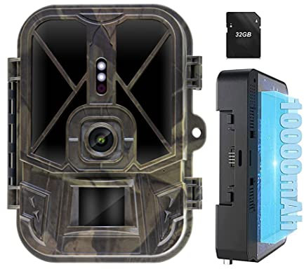 YTLJJ 4K 50MP Wildlife Camera with 10000mAh Rechargeable Battery, Hunting Trail Camera 940nm Invisible No Glow IR LEDs Night Vision 120° Detection 0.3s Motion Activated, IP66 Waterproof