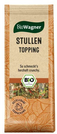 BioWagner - Bio Stullen Topping | Gewürzmischung für Butterbrot | ideal auf Frischkäse, Gurke oder Tomate | naturbelassene Bio-Zutaten | recyclebare Verpackung | 35 g