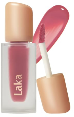 Laka Fruity Glam Tint, 4.5g/0.15 oz., Glowing Lip Stain with Wide Color Spectrum, Hydrating & Lightweight Texture, Long-Lasting Bold Stain, Non-Sticky, Vegan, K-Beauty (#111 Mellow)