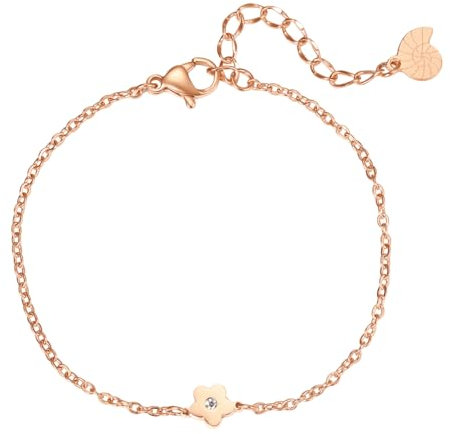 Happiness Boutique Bracciale Fiore da Donna Bracciale in filigrana con pendente a fiore in acciaio inossidabile in oro - oro rosa, argento | Bracciale impermeabile con ciondolo fiore
