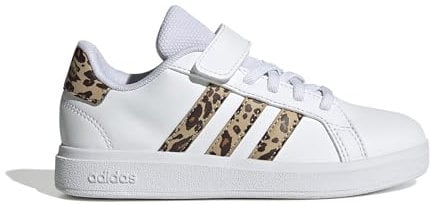 adidas Grand Court 2.0 Shoes Children Tennisschuhe, Cloud White/Magic beige/Matte Gold, 28 EU