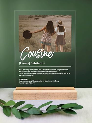Cousine Geschenk personalisiert - Acryl Foto Geschenk: Definition wie im Duden - Geschenke Für Cousine, Cousinen Geschenk, Geschenk Cousine Geburtstag, Geschenk Cousine, beste Cousine