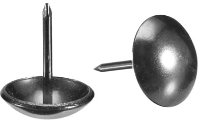 sourcing map Lot de 50 clous d'ameublement, 16 mm x 20 mm, tête ronde, clous décoratifs pour meubles, canapés, têtes de lit, noir mat