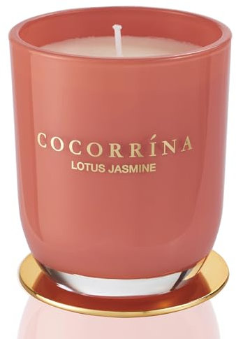 Cocorrína Candle Duftkerze im Glas - Lotus Jasmin, Brenndauer bis zu 40 Stunden, Natürliche Soja-Kerze, Weihnachten Geschenk Kerze, 180g