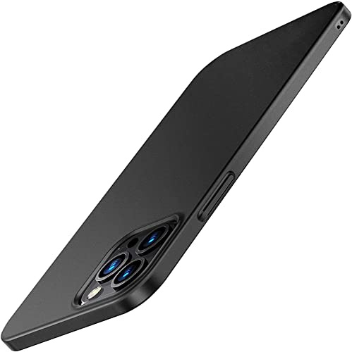 Sitthyw Ultra Dünn Hülle für iPhone 15 Pro Max Slim Case Leicht Matte Ultradünne Handyhülle Kratzfeste Finish PC Hard Schutzhülle Minimalistische Rückseite Bumper Cover für iPhone 15 Pro Max, Schwarz