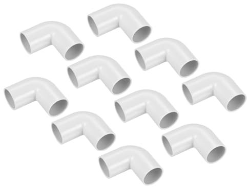 sourcing map 10 Stück PVC Rohrverbinder 90 Grad Bogenfitting 20mm Richtungswechsel für Schlauch Elektrische Leitungs