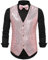 Gilet à paillettes pour homme et femme - Gilet de costume à paillettes - Col en V - Veste de costume pour carnaval, discothèque, club, mariage et fête, H rose., S