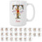 Bee Ingenious Tazas personalizadas con nombre e inicial T: Tazas de cafe A-Z de ceramica Tazas de desayuno con letra Taza XL 443ml Tazas originales para regalar Tazas de te A-Z (T)